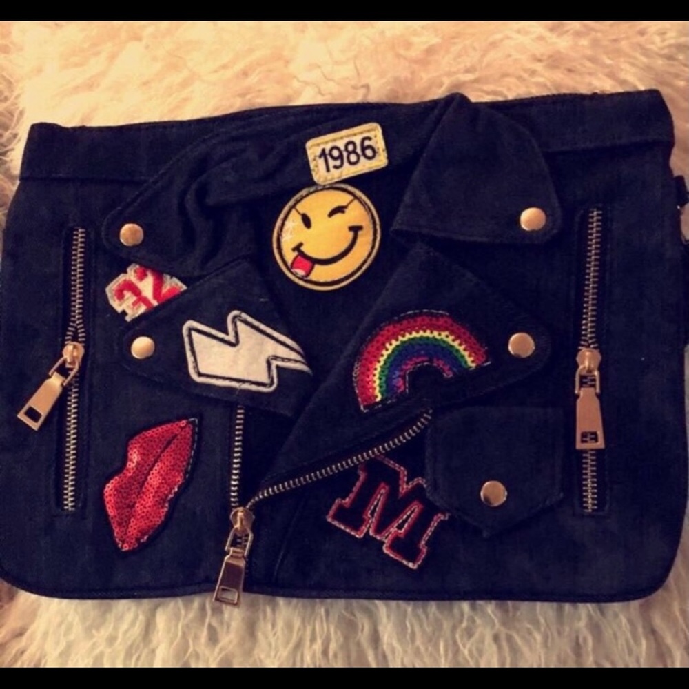 Emoji Denim Clutch